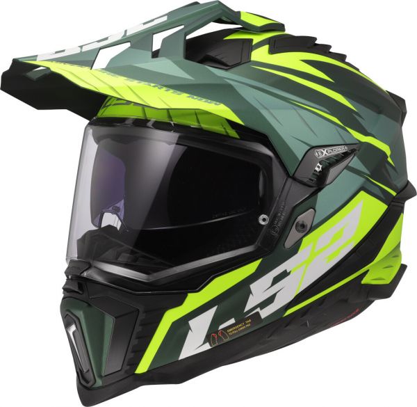 LS2 MX701 Explorer Crosshelm Spire Matt Grün / HV-Gelb