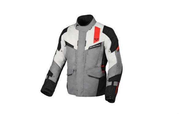 Macna Zastro Adventure-Jacke Grau / Rot