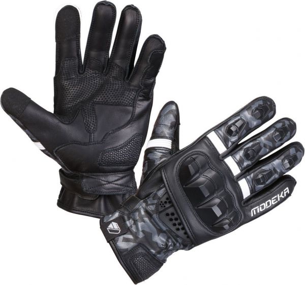 Modeka Valyant Handschuhe Schwarz / Weiß