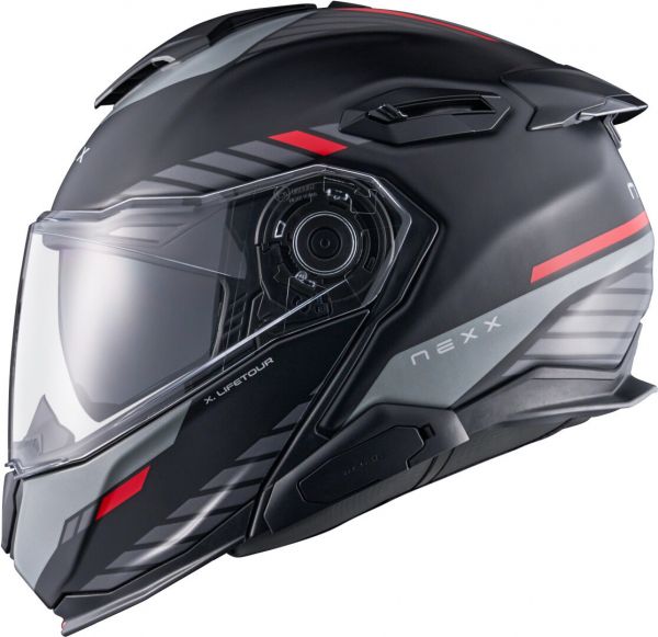 NEXX X.Lifetour Globe Klapphelm Schwarz Rot