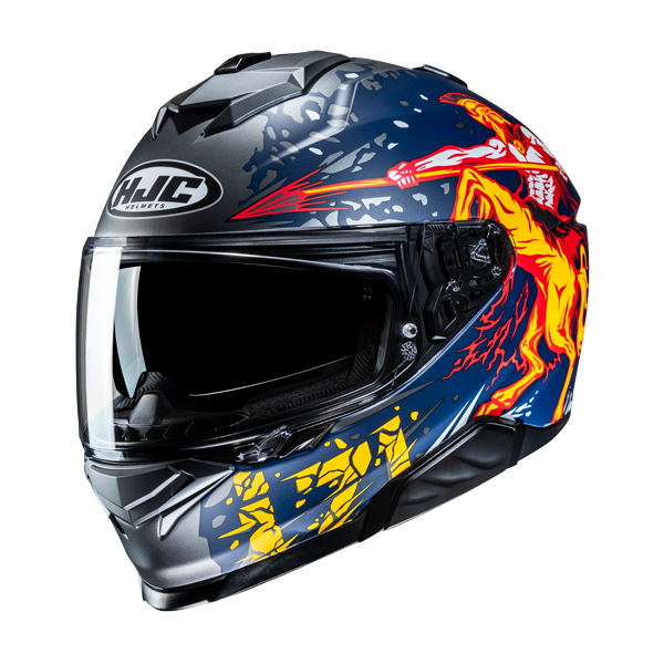 HJC i71 Integralhelm Taurus MC1SF Grau / Dunkelblau / Gelb