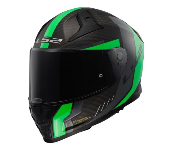 LS2 FF811 Vector II Carbon Integralhelm Grid Matt Schwarz / Grün - ECE 22-06
