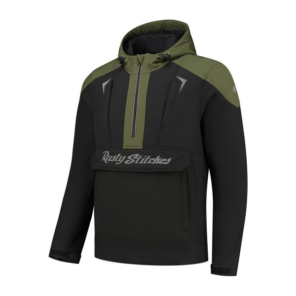 Rusty Stitches Orlando Textiljacke Schwarz / Grün