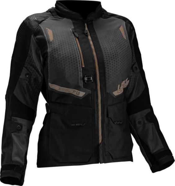 Leatt ADV FlowTour 5.5 V25 Motorradjacke Damen Schwarz / Dunkelgrau / Gold