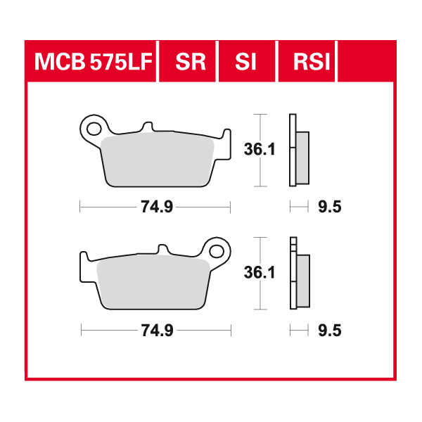 Lucas Scheibenbremsbelag MCB575RSI