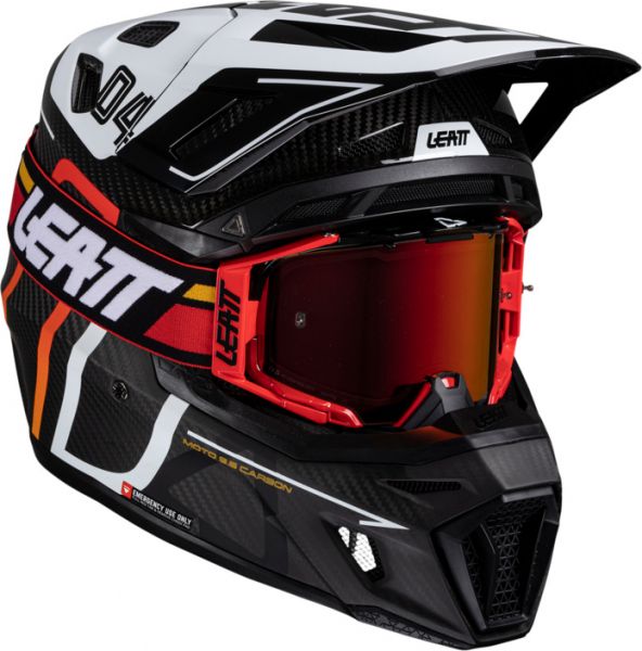 Leatt Kit Moto 9.5 V25 Carbon Motocrosshelm Schwarz / Weiß