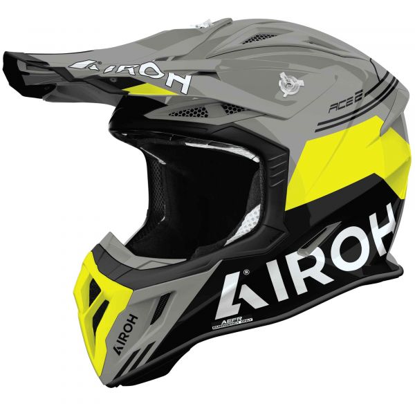 Airoh Aviator Ace 2 Crosshelm Fury Grau / Schwarz / Fluogelb