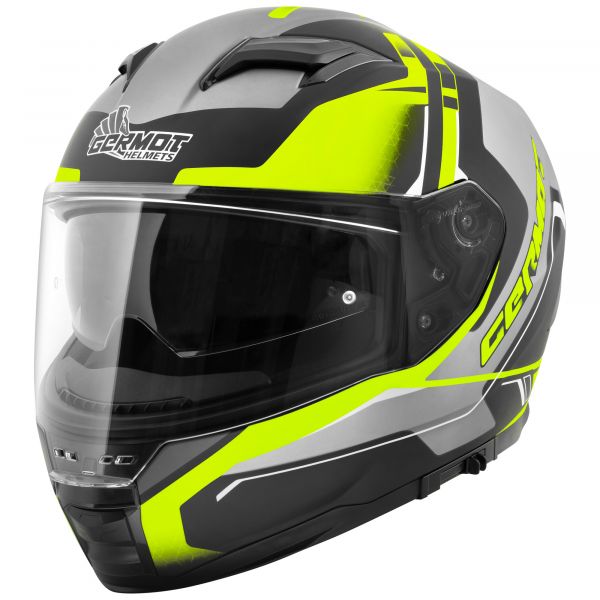 Germot GM 350 Integralhelm Schwarz / Fluogelb