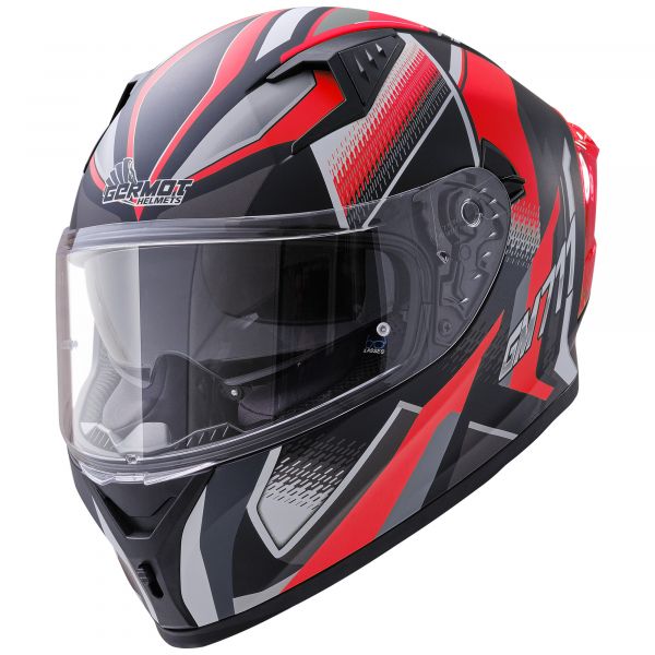 Germot GM 711 Integralhelm Schwarz / Rot