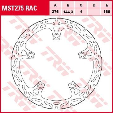 Lucas RACING Bremsscheibe starr MST275RAC