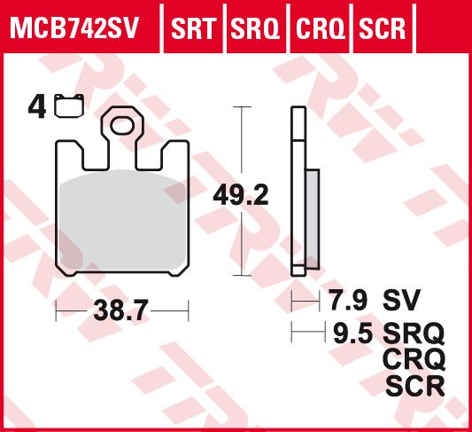 Lucas Scheibenbremsbeläge MCB742SCR