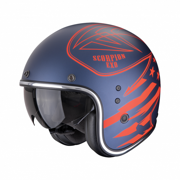 Scorpion Belfast Evo Jethelm Dawg Matt Blau / Rot (ECE 22-06)