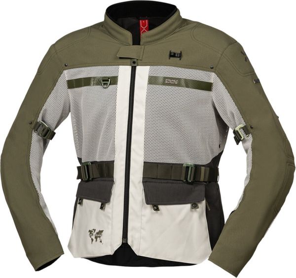 iXS Venture-BigAir 1.0 Motorrad Textiljacke Hellgrau / Grün