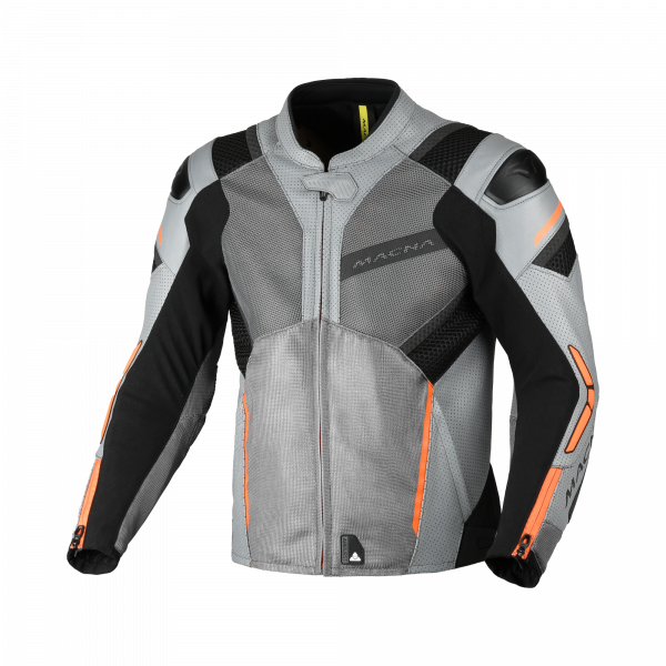 MACNA Galvic Leder/Textiljacke Grau / Schwarz
