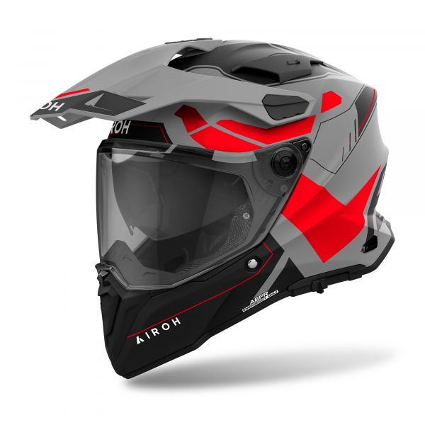 Airoh Commander 2 Reveal Adventurehelm Mattgrau / Schwarz / Rot