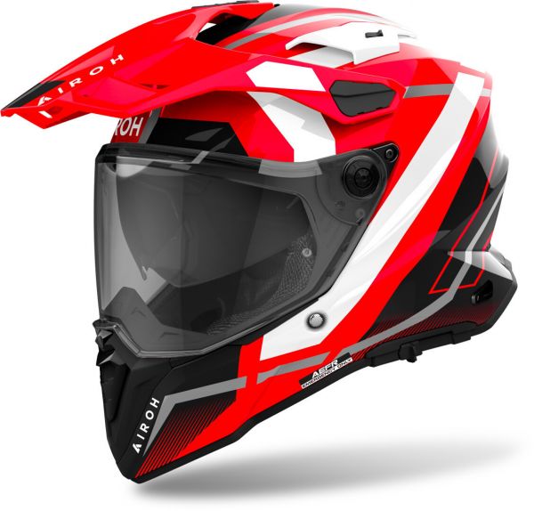 Airoh Commander 2 Adventurehelm Mavick Rot / Schwarz / Weiß