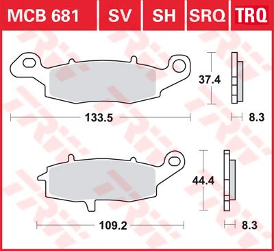 Lucas TRW Scheibenbremsbelag MCB681TRQ