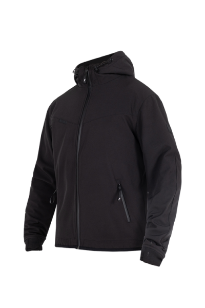 John Doe XTM V3 Motorrad Hoodie Softshell Schwarz