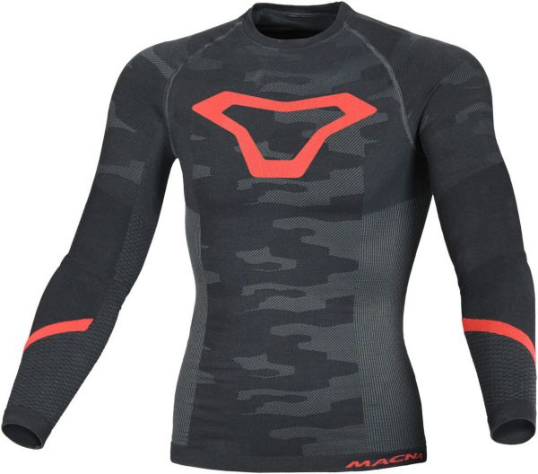 MACNA Base layer All-season Shirt Funktionsshirt Schwarz / Grau / Rot