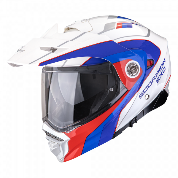 Scorpion ADX-2 Klapphelm Kamps Weiß / Rot / Blau