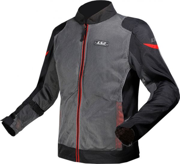 LS2 Airy Motorrad Textiljacke Grau / Schwarz / Rot