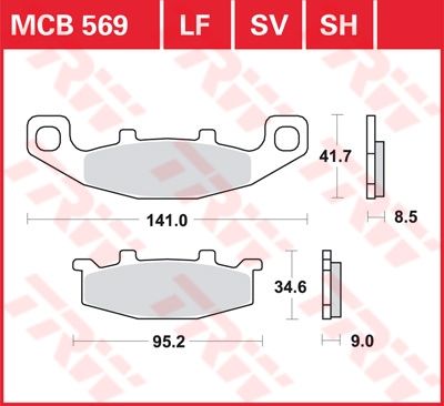 Lucas Scheibenbremsbelag MCB569SV