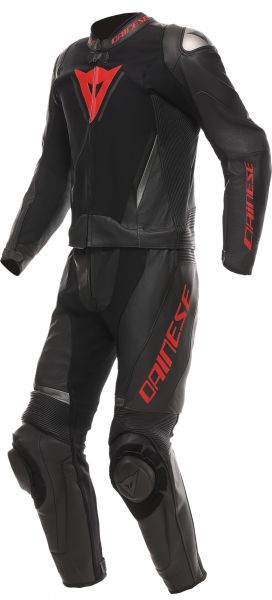 Dainese Demon Sprint Zweiteiler Lederkombi Schwarz / Schwarz / Lavarot