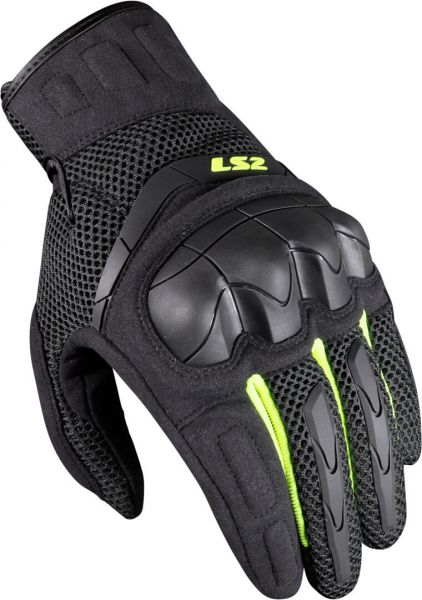 LS2 Kubra Motorrad Handschuhe Anthrazith / Neon Gelb