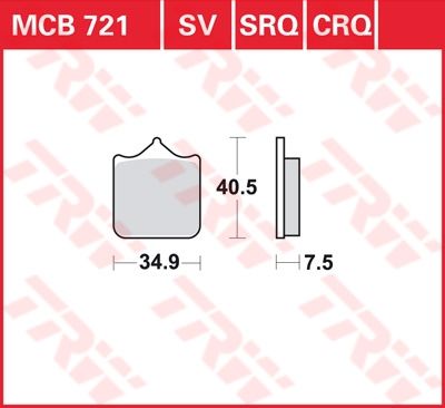 Lucas Scheibenbremsbelag MCB721CRQ