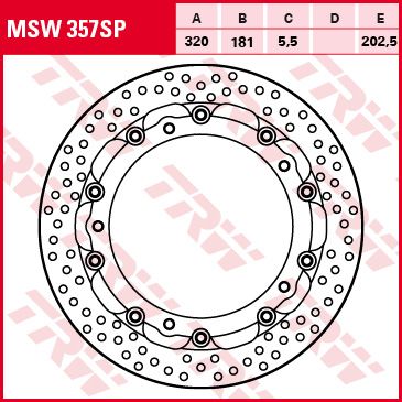 Lucas Racing Bremsscheibe ohne ABEMSW357SP
