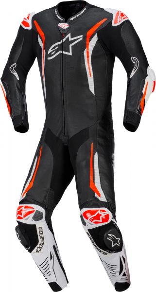 Alpinestars GP Tech V5 Lederkombi Einteiler Schwarz / Weiß / Neonrot