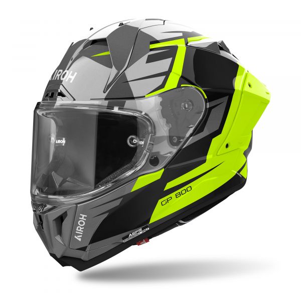 Airoh GP 800 Master Integralhelm Grau / Schwarz / Fluogelb
