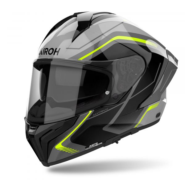 Airoh Matryx Wide Integralhelm Grau / Schwarz / Fluogelb