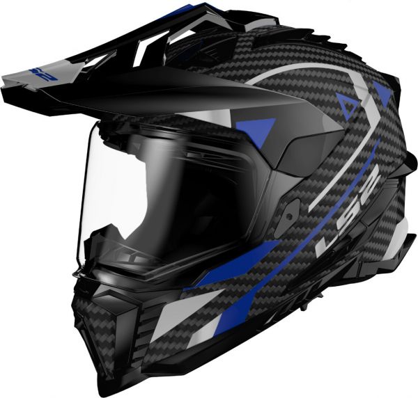 LS2 MX701 Explorer Carbon Crosshelm Adventure Schwarz / Blau - ECE 22-06