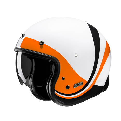 HJC V31 Retro Jethelm Emgo MC7 Weiß / Orange / Schwarz