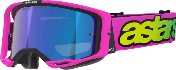 Alpinestars Vision 8 Vista Crossbrille Pink / Gelb / Mirror Blau