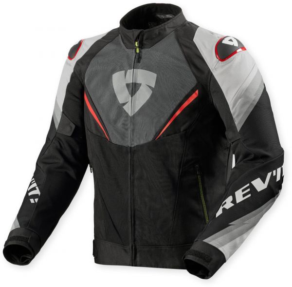 REV'IT! Quantum 3 Air Motorrad Textiljacke Grau / Rot
