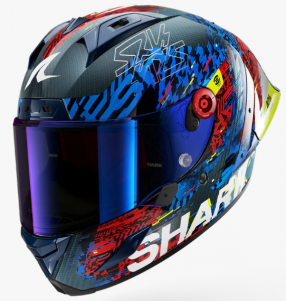 Shark Aeron GP FIM Racing #2 SPEED-VIB Carbon Blau / Rot
