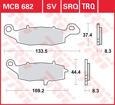 Lucas TRW Scheibenbremsbelag MCB682TRQ