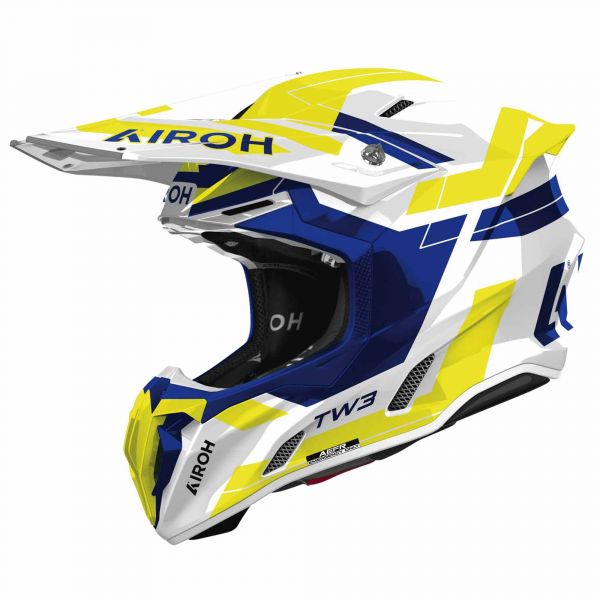 Airoh Twist 3 Crosshelm Dynasty Weiß / Blau / Fluo Gelb