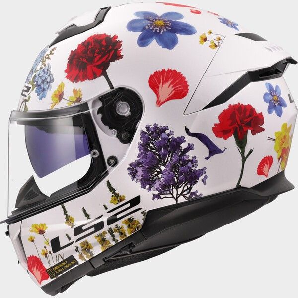 LS2 FF808 Stream II Integralhelm Flowers White - ECE 22-06