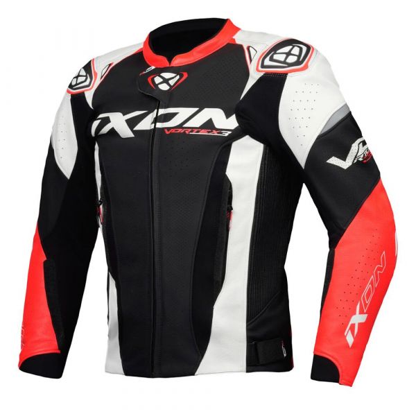 iXON Vortex 3 Lederjacke Schwarz / Weiß / Rot