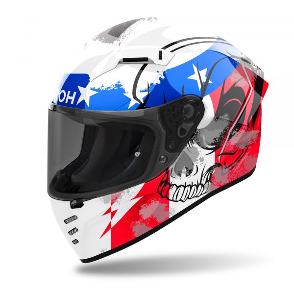 Airoh Connor Nation Integralhelm Weiß / Blau / Rot