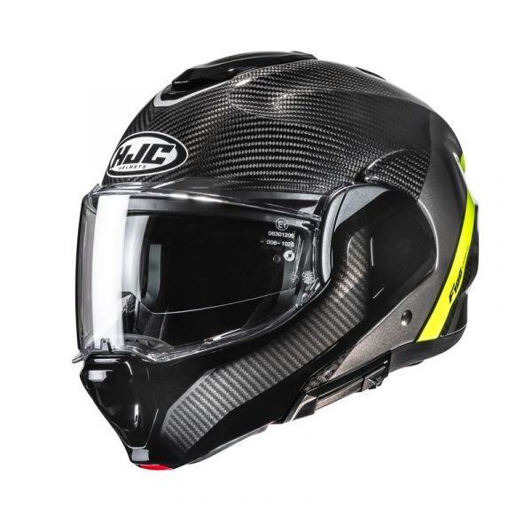 HJC F100 Carbon Klapphelm Stan MC3H Schwarz / Gelb