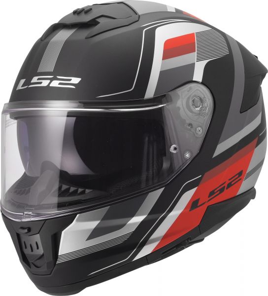 LS2 FF808 Stream II Integralhelm Vintage Schwarz / Grau / Rot - ECE 22-06
