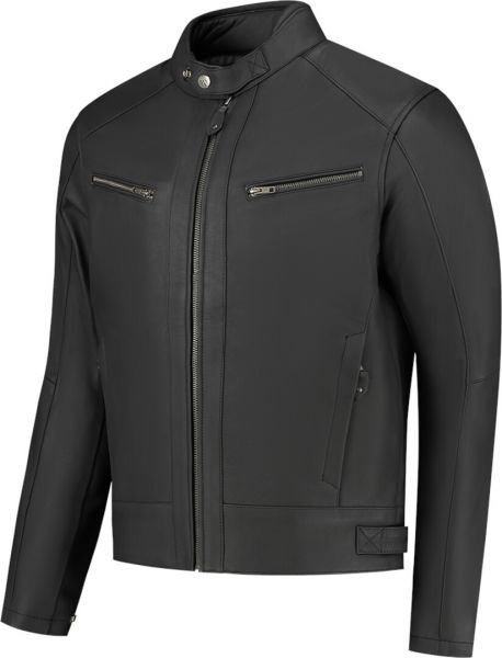 Rusty Stitches Dorian Lederjacke Schwarz