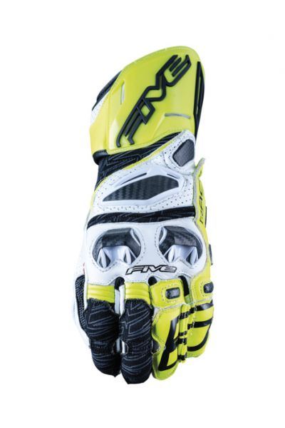 FIVE RFX Race Handschuhe Weiß / Fluogelb