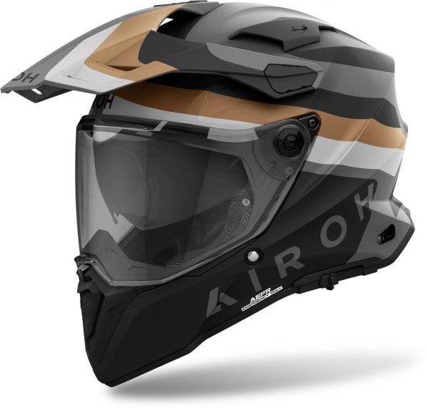 Airoh Commander 2 Adventurehelm Doom Matt Schwarz / Grau / Gold
