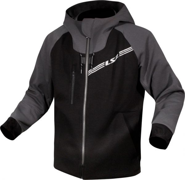 LS2 Throttle Motorrad Zip Hoodie Schwarz / Dunkelgrau