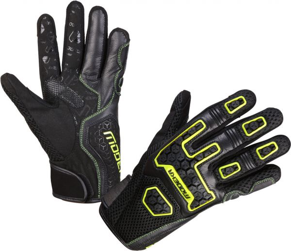 Modeka Dracon Handschuhe Schwarz / Gelb